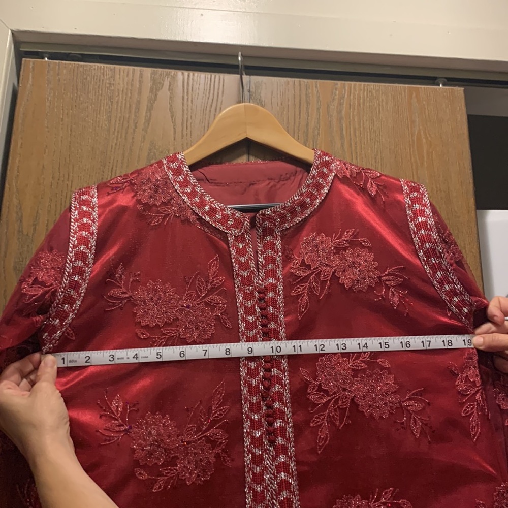 Women’s Burgundy 2 Piece Abaya(measurements in photos) - Picture 7 of 11